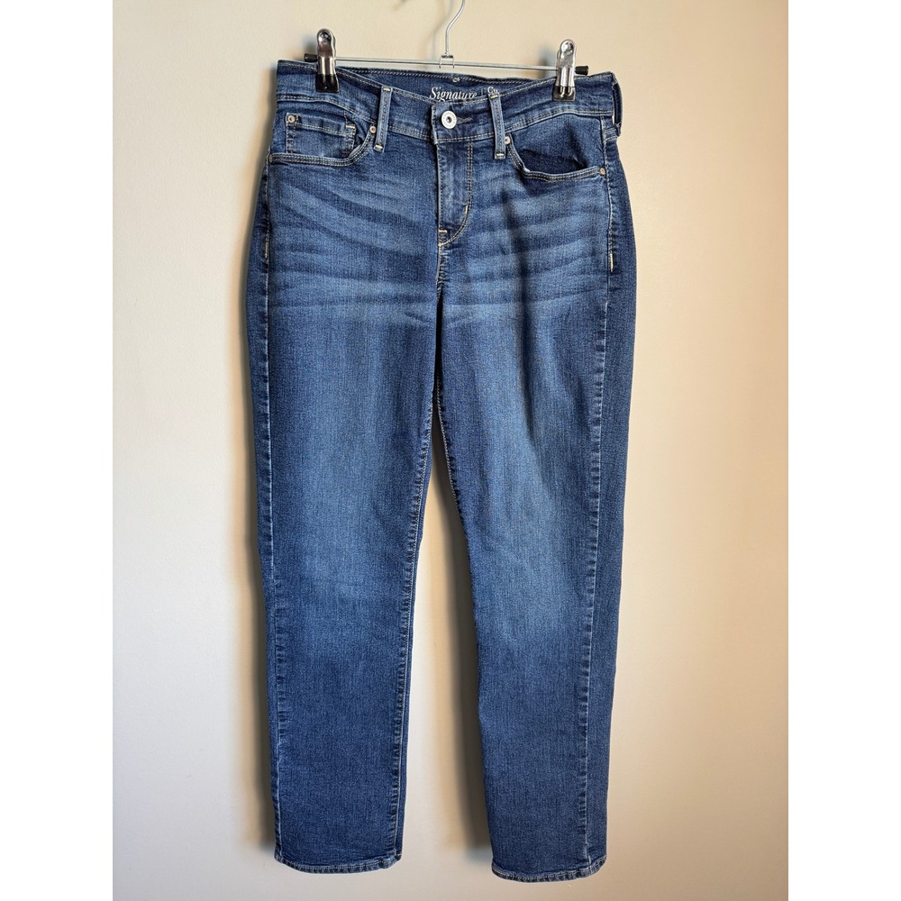 Signature By Levi Strauss Womens Blue Curvy Straight Jeans 6M Denim Casual Basic